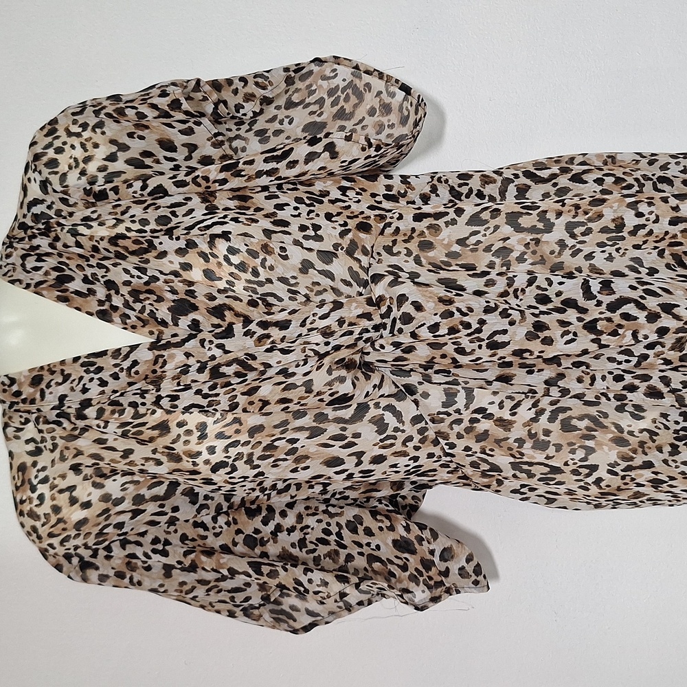 Time and Tru Leopard Print  Semi Sheer Swim Coverup